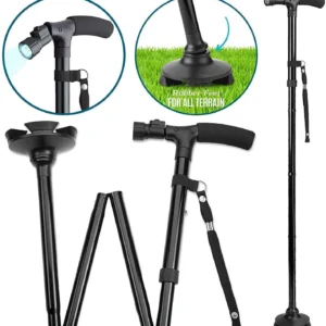 Canne pliante Trusty Cane avec éclairage intégré